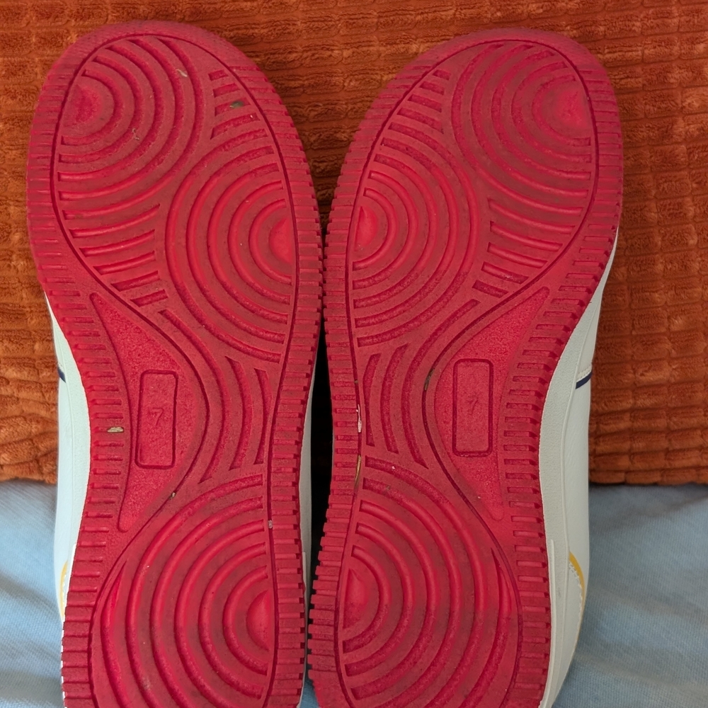 Colorful White Sneakers with Red Soles - Picture 7 of 8